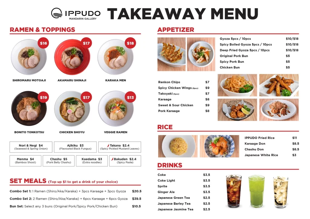 ippudo takeaway menu prices